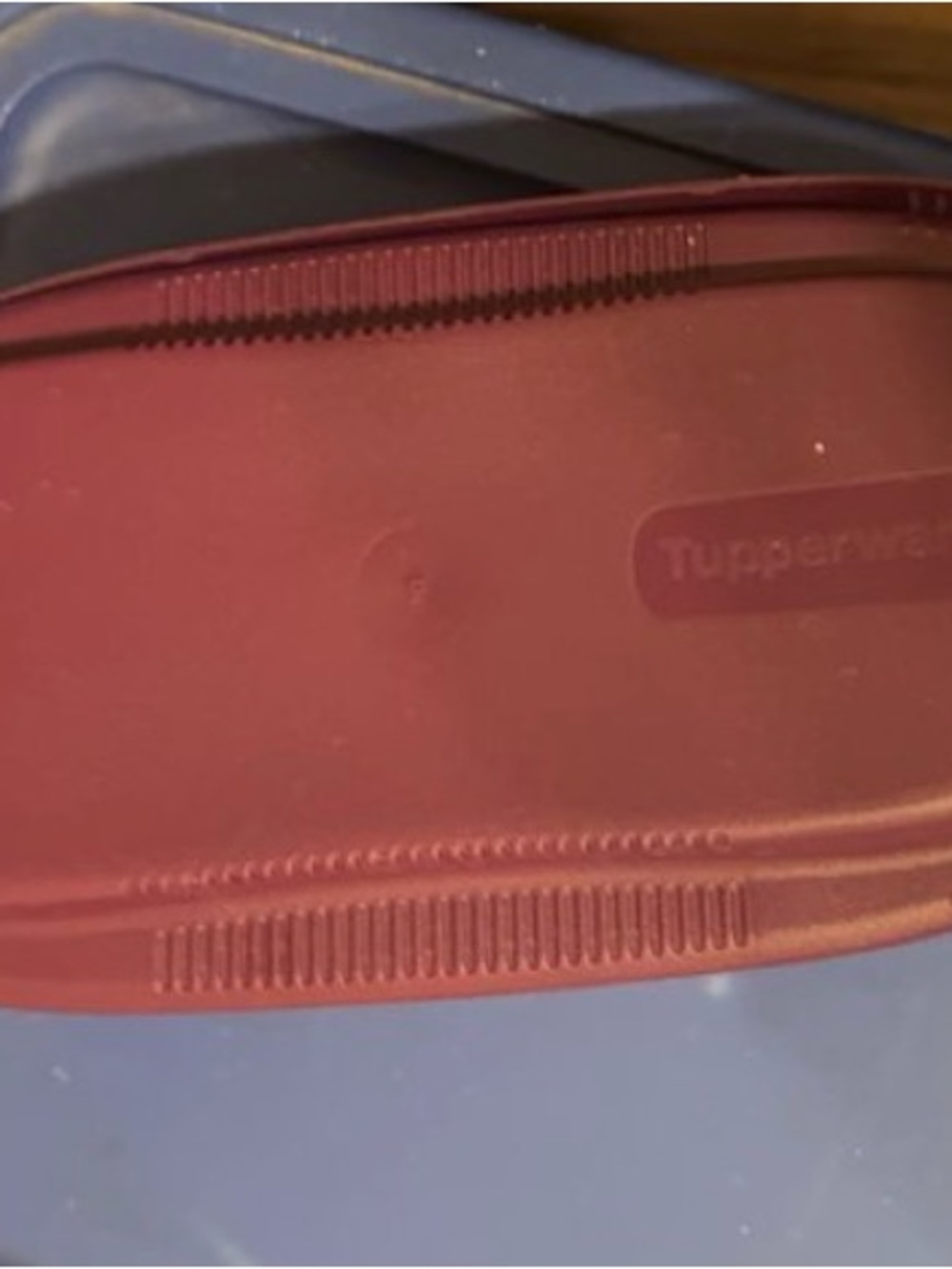 Tupperware Berry-Maroon Oval Storage Lid